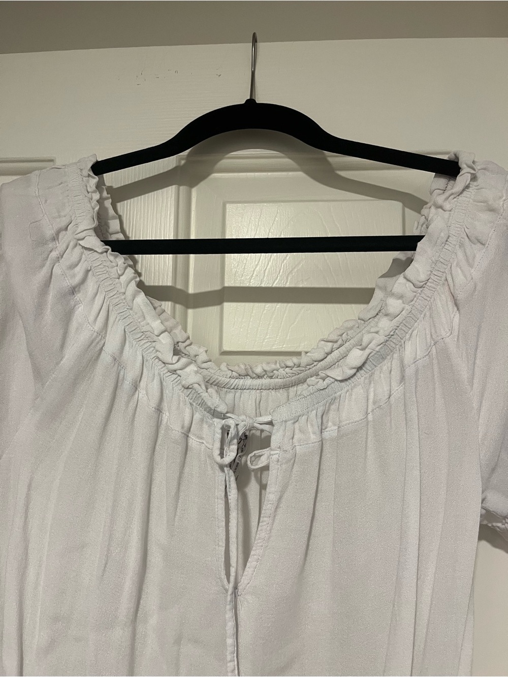 Women’s White Off-Shoulder Tie-Front Bodysuit free people